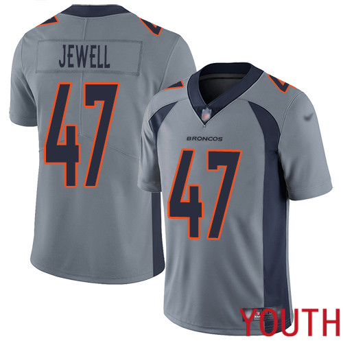 Youth Denver Broncos #47 Josey Jewell Limited Silver Inverted Legend Football NFL Jersey